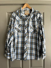 Vintage Wrangler Western Shirt Plaid Pearl Snaps Cowboy Size 3XL