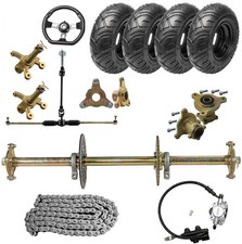 Kit de eje trasero de 32" ruedas de 6" dirección delantera buje de 3 pernos para go kart bicicleta eléctrica scooter