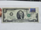 1976 US $2 Bill Stamped 4/13/76 First Day of Issue OAK CREEK WI, N DAKOTA Stamp
