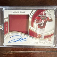 Panini 2023 Immaculate Collegiate Rookie Auto 55/99 Jahmyr Gibbs Alabama