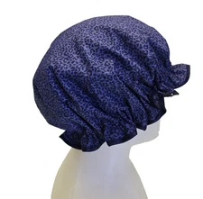 The Vintage Cosmetic Company Purple Animal Print Lined Shower Cap