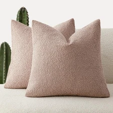 Foindtower Set of 2, Decorative Textured Boucle Throw Pillow Covers Accent So...