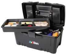ArtBin 6918AB Twin Top 17 inch Supply Box, Portable Art  17 inch., Black
