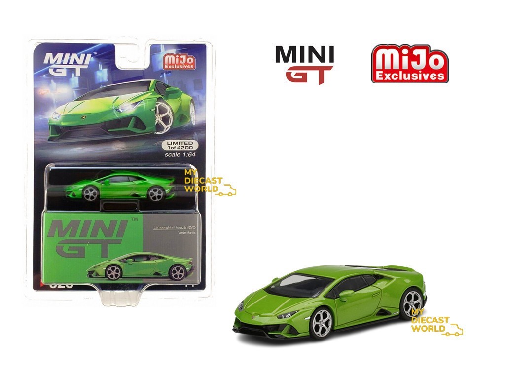 1/64 MINI GT #328 LAMBORGHINI HURACAN EVO VERDE MANTIS GREEN