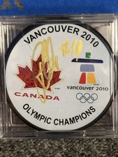 Patrick Marleau signed 2010 Olympic Canadian Gold Medal Puck Sharks