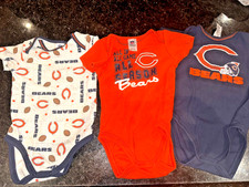 Lot of 3 - NFL Team Apparel Chicago Bears Bodysuit Baby Boys 6- 12 Month