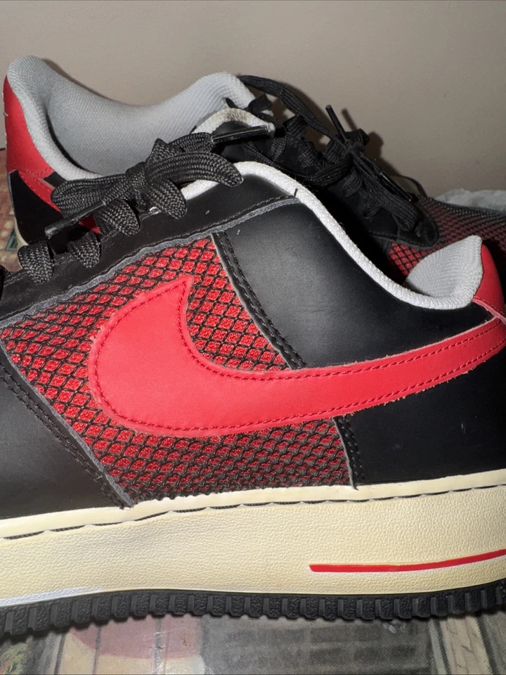 Nike Air Force 1 Low Negro Universitario Rojo Lobo Gris Talla 13 Foto 4 de 4