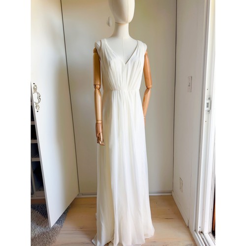 Weißes Vera Wang Kleid griechischer Stil Größe 12 volle Länge Hochzeit besonderes Ereignis - Bild 2 von 10