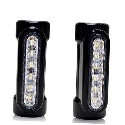  Motorcycle Highway Bar Lights Switchback Driving Lights Led Amber Turn Black