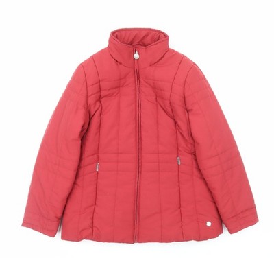 Penny einfache rote Damenjacke Größe 10 Reißverschluss