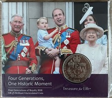 2018 &pound;5 Four Generations Of Royalty Five Pound Coin Royal Mint Pack Sealed