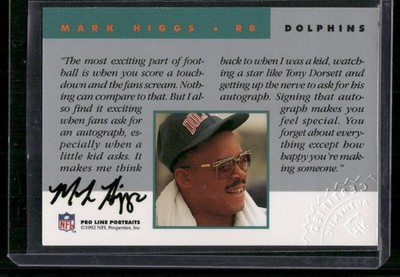 1992 Pro Line Portraits #NNO Mark Higgs Autographs