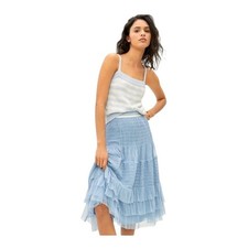 Anthropologie Maeve Tulle Midi Skirt Size Small Color: Blue
