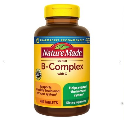 Nature Made Super B Complex with Vitamin C and Folic Acid Tablets, 460 ct.