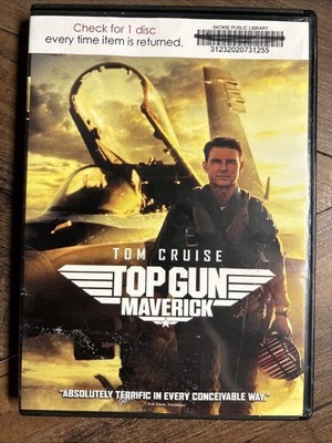 Top Gun: Maverick (DVD, 2022) Former Library Rental Excellent Condition