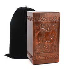 Deer Urns for Human Ashes Adult Male Large, Wooden Urn for Ashes Adult Male ...