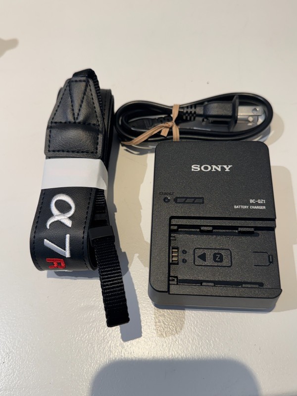 Sony Battery Charger for Sony NP-FZ100 - Black (BC-QZ1) AND New Sony a7rV Strap