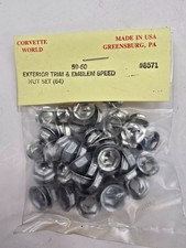 59-60 Corvette Exterior Trim And Emblem Speed Nut Set 64pcs