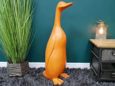 Große orange Ente Gans Garten Indoor Ornament Figur Deko Statue Skulptur