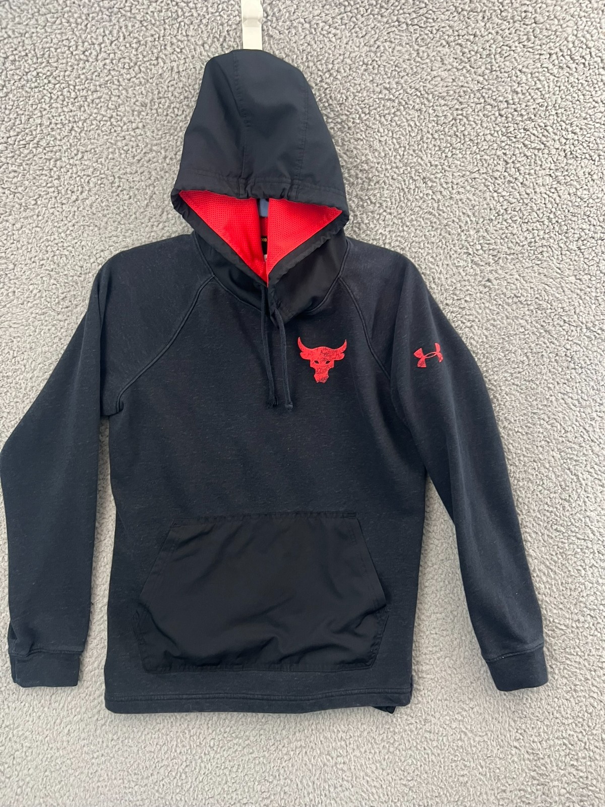 Under Armour Project Rock Hoodie Mens Small Black Snake Levels Hell Devils thumbnail 3