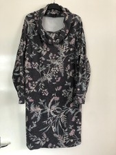 Klass Knitted Dress - Knee Length - L - 16 - Grey / green/pink/ ivory