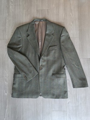 Vintage Austin Reed Men s Green Plaid Wool Cashmere Blazer 42R Made in England