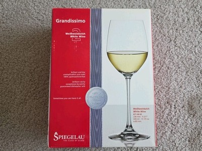 NIB Spiegelau Grandissimo 15.2 Oz Platinum Glass White Wine Glasses Set of 2 