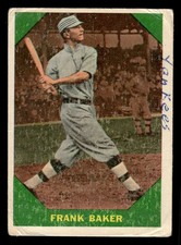 1960 FLEER BASEBALL GREATS FRANK BAKER 41 POOR BASEBALL