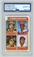 KEN GRIFFEY SR. Reds Signed 1974 Topps ROOKIE Card #598 PSA Auto 10. rookie card picture