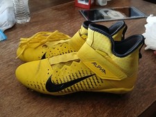 Men's Nike Alpha Menace Pro 2 MID Yellow/Black Cleats, Size 10.5, Great Conditio