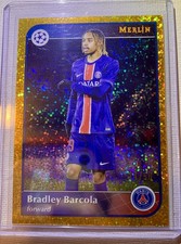 TOPPS MERLIN CHROME UEFA 2024-25 BRADLEY BARCOLA /50 GOLD SPECKLE