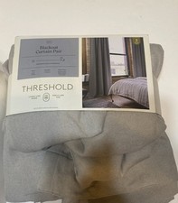 Threshold Aruba Blackout Back Tab, Rod Pocket Clip Curtains, 2 Panels 84x50 Gray