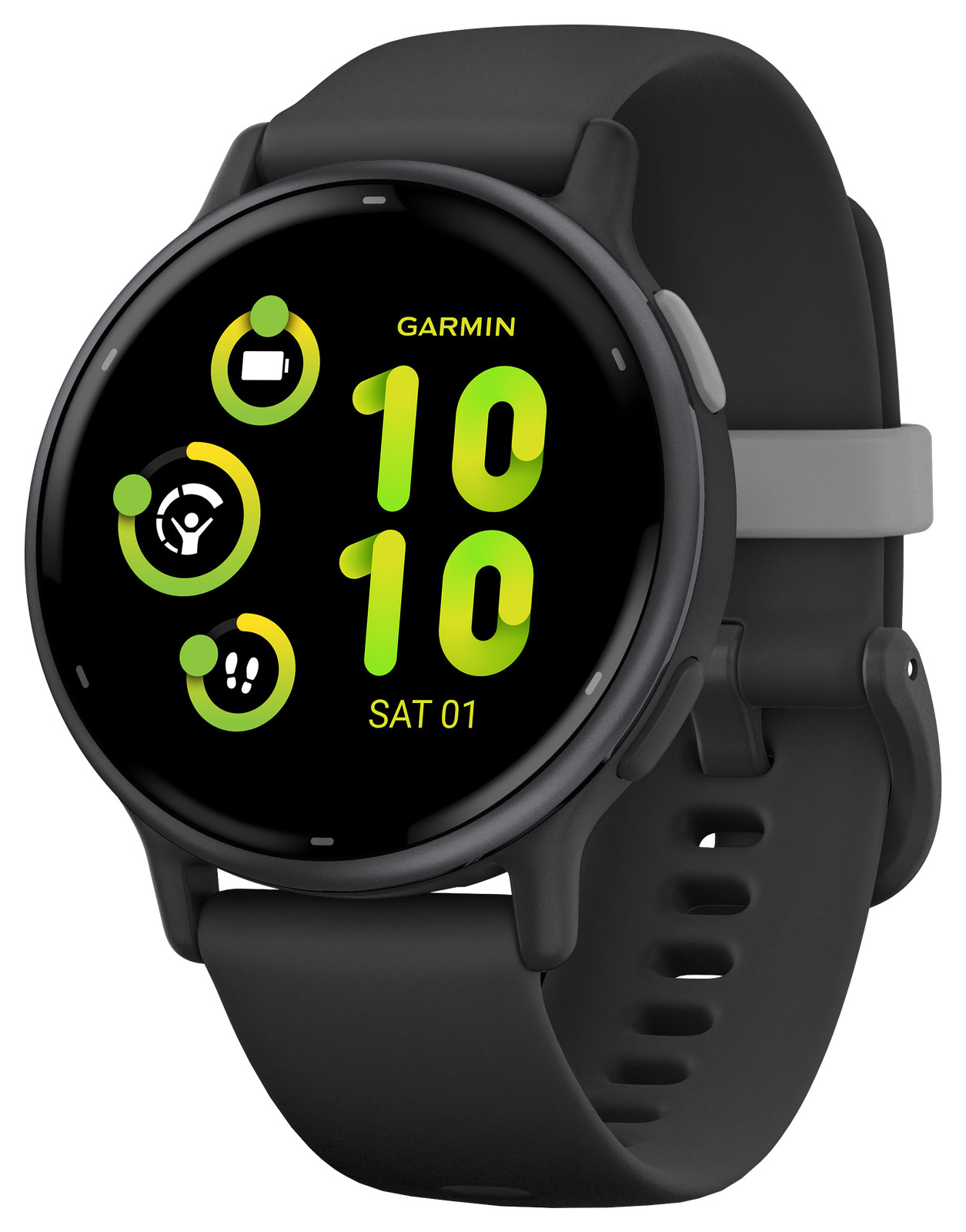 Garmin 010-02862-10 Vivoactive 5 Slate Aluminum Bezel Smartwatch With Black Case