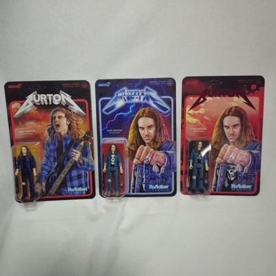 Super 7 Cliff Burton MotorHead figure Lot- 3 ReAction figures FREE SHIPPING!!!