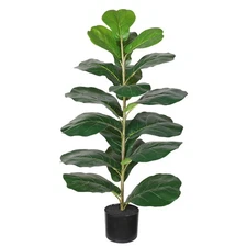 3ft Artificial Fiddle Leaf Fig Tree Plant Fake Ficus Lyrata In Potficus Faux Pla