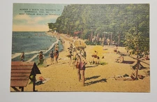 Presque Isle Erie PA Beach #2 Boardwalk Linen Postcard 1940s Tillie Hauck