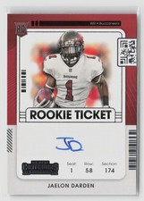 Jaelon Darden #135 2021 Panini Contenders Rookie Rc On Card Auto Buccaneers. rookie card picture