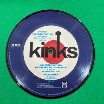 The Kinks - You Really Got Me - PIC DISC 7'' Vinyl, 1983 PRT KPD 1 - Mint