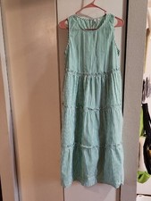 J.Crew Green and White Vertical Stripe Top
