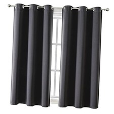 Grommet Blackout Curtains for Bedroom and 42"W x 63"L Pack of 2 Dark Grey