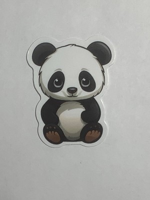 Cute Cuddly Panda Bear Sticker, 2 Inch, Glossy Vinyl, Die Cut, 0013b