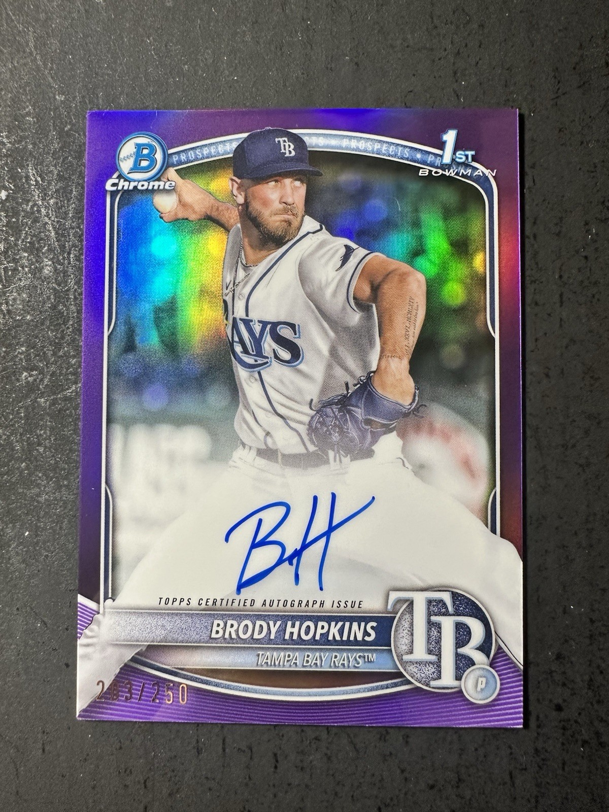 2025 Bowman - Chrome Prospect Auto Brody Hopkins #CPA-BH Purple Refractor/250