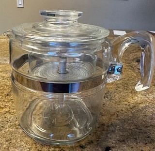 Pyrex Vintage Glass Flameware 6 9 Cup Percolator Coffee Pot Complete 7759