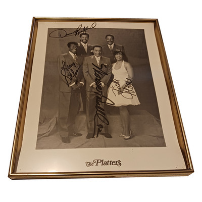 THE PLATTERS SIGNED PHOTO - 4 Autographs, American Blues & Rock N' Roll