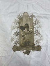 Vintage Disney Mickey Mouse Surf Island Retreat Shirt Mens 2XL White Beach