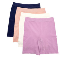 Breezies Set of 4 Cotton Long Line Panty Briefs 3X Frosted Violet A475754