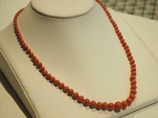 COLLIER ANCIEN CORAIL NATUREL FERMOIR OR MASSIF 18K ANTIQUE CORAL NECKLACE GOLD