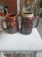 2 RUSSISCHE BIERKRÜGE. FARBE- BRAUN.