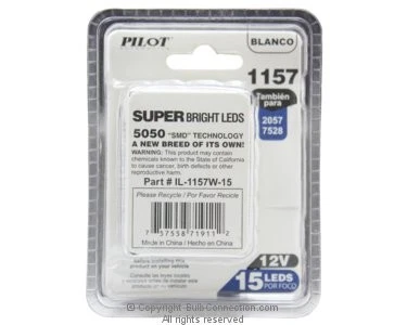 NEW Pilot Automotive BC9755 1157 WHITE LED Bulb, 2-Pack IL-1157W-15  - Image 2 of 3
