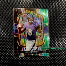 2025 Panini Select LAMAR JACKSON Premier Level Green & Black SHOCK #160 RAVENS